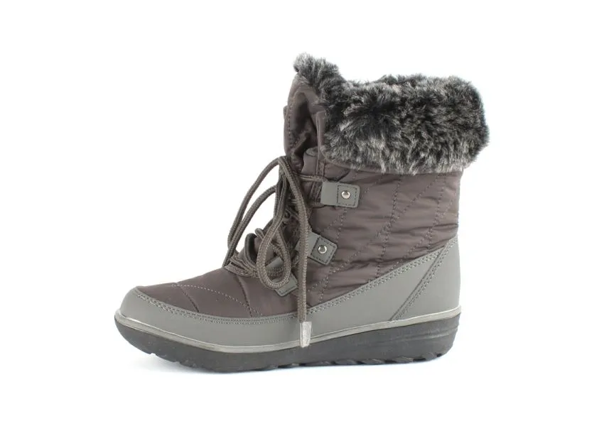 Snowflake Grey Lace-Up Winter Boot 