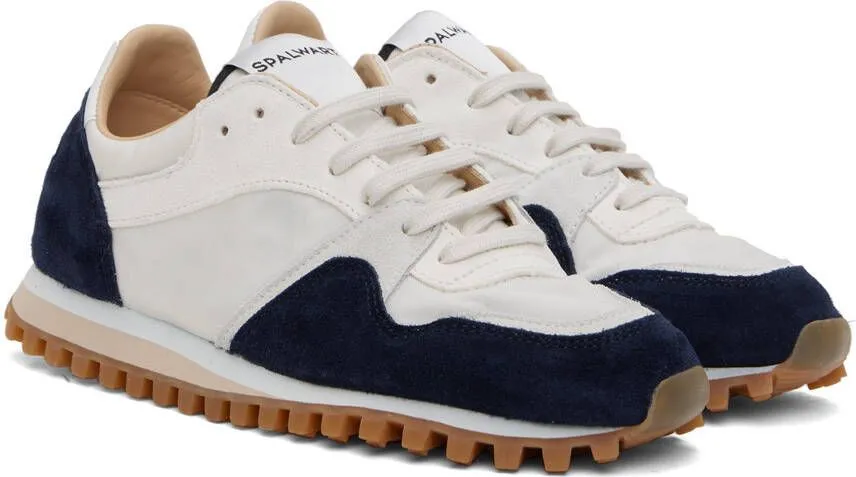 Spalwart White & Navy Marathon Trail Sneakers