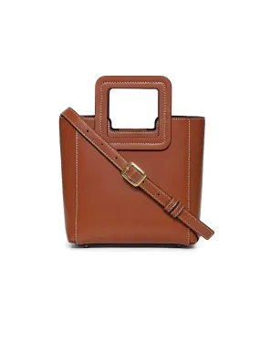     STAUD   mini shirley leather bag in tan