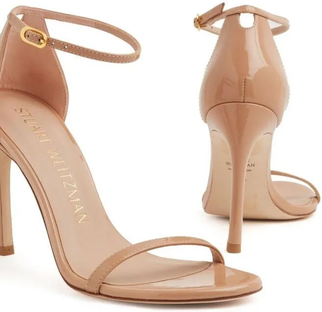 Stuart Weitzman 100mm buckled ankle-strap sandals Neutrals