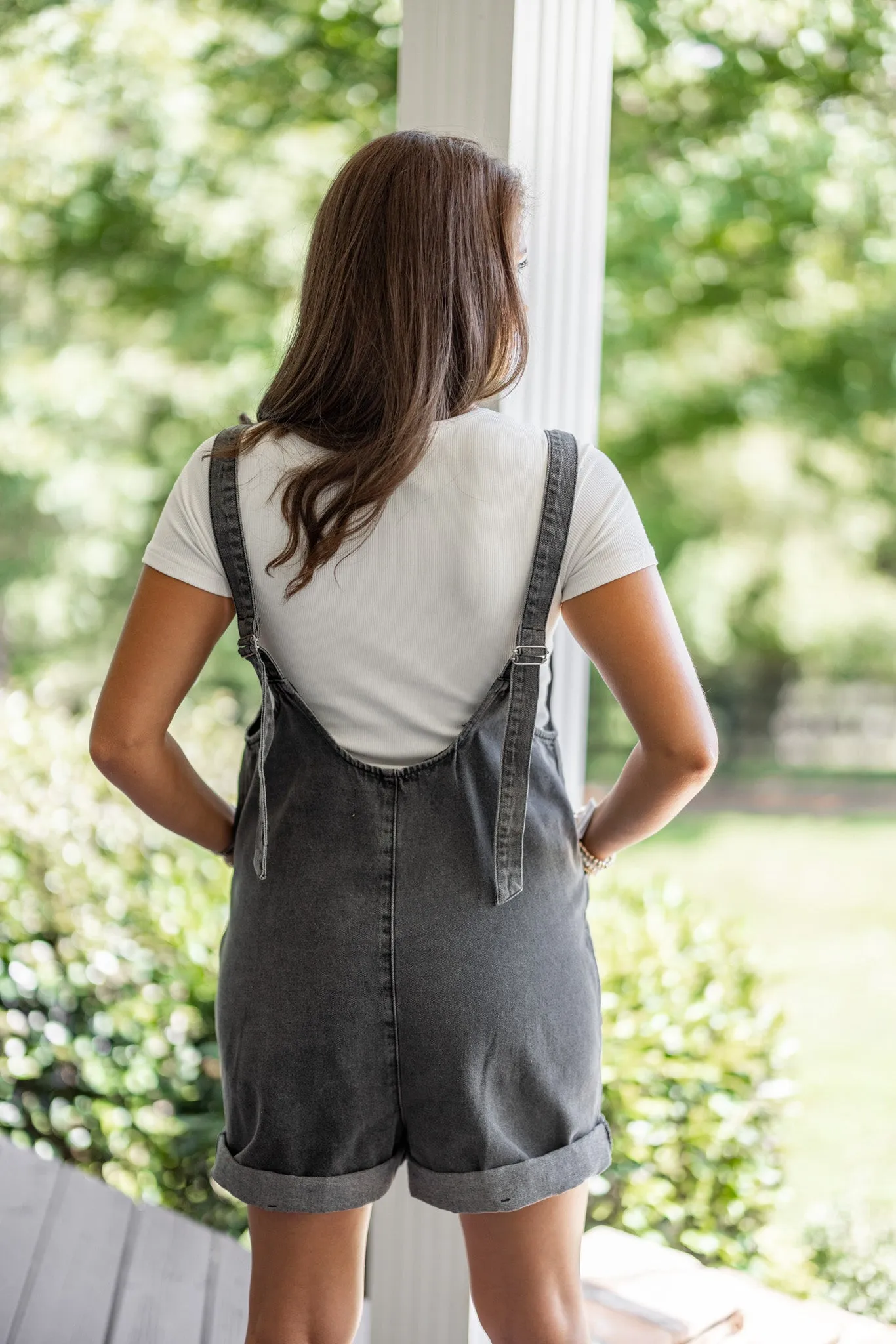 Summer Dreaming Charcoal Denim Romper