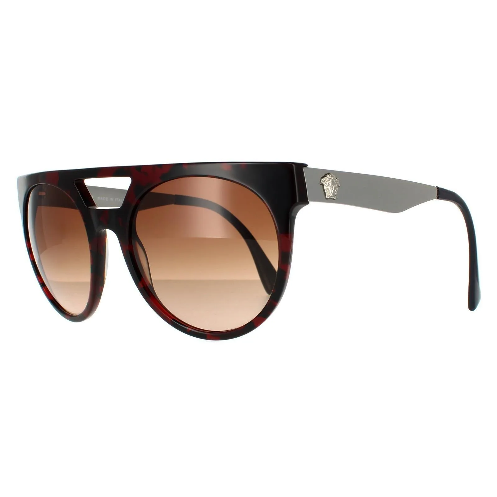 Sunglasses | Round Red Havana Blue Brown Gradient Sunglasses | Versace