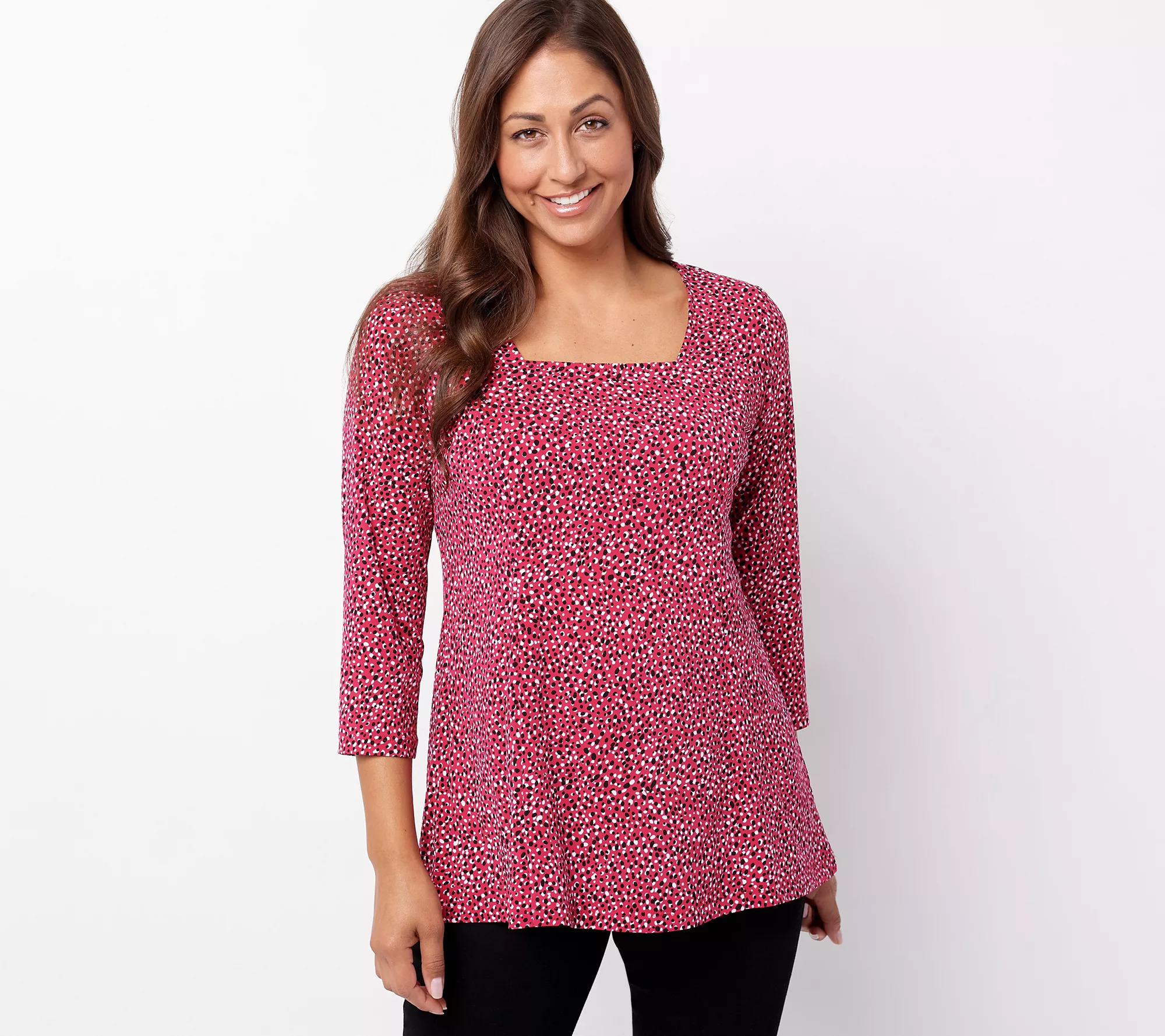 Susan Graver Regular Printed Liquid Knit Fit & Flare Tunic