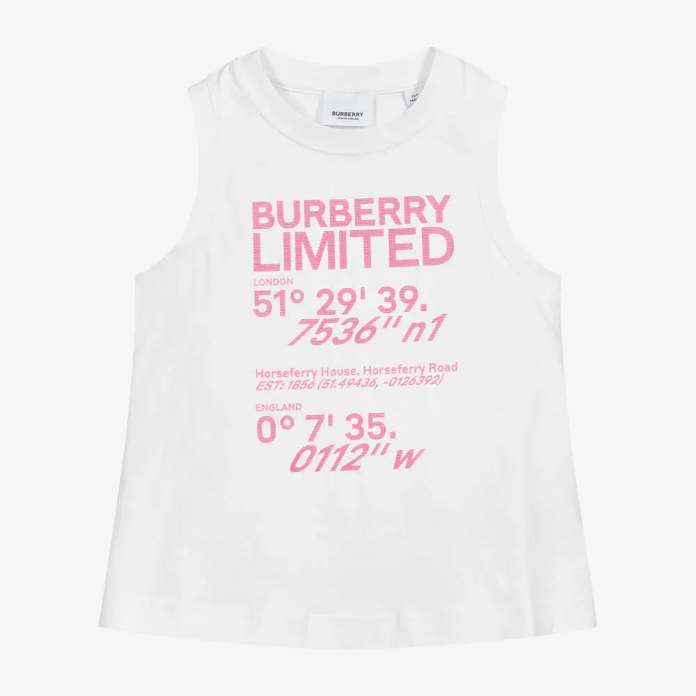 Teen Girls White Logo Vest Top