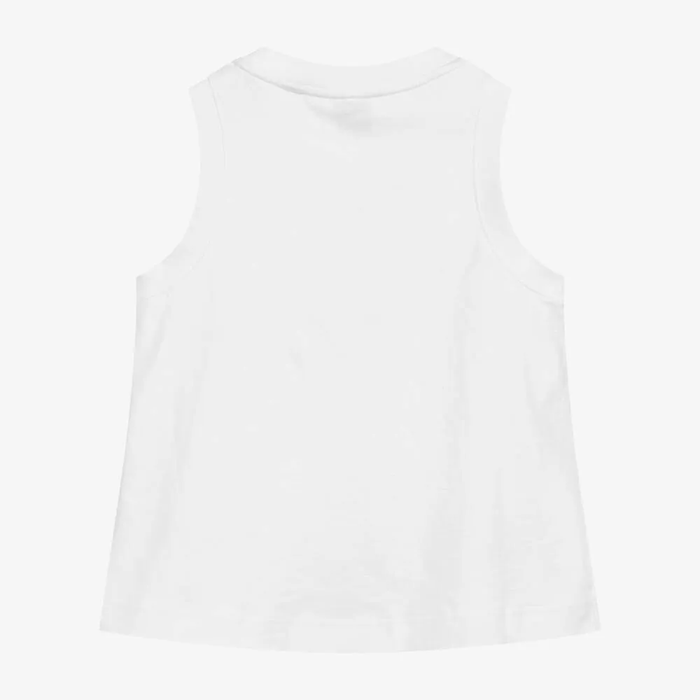 Teen Girls White Logo Vest Top