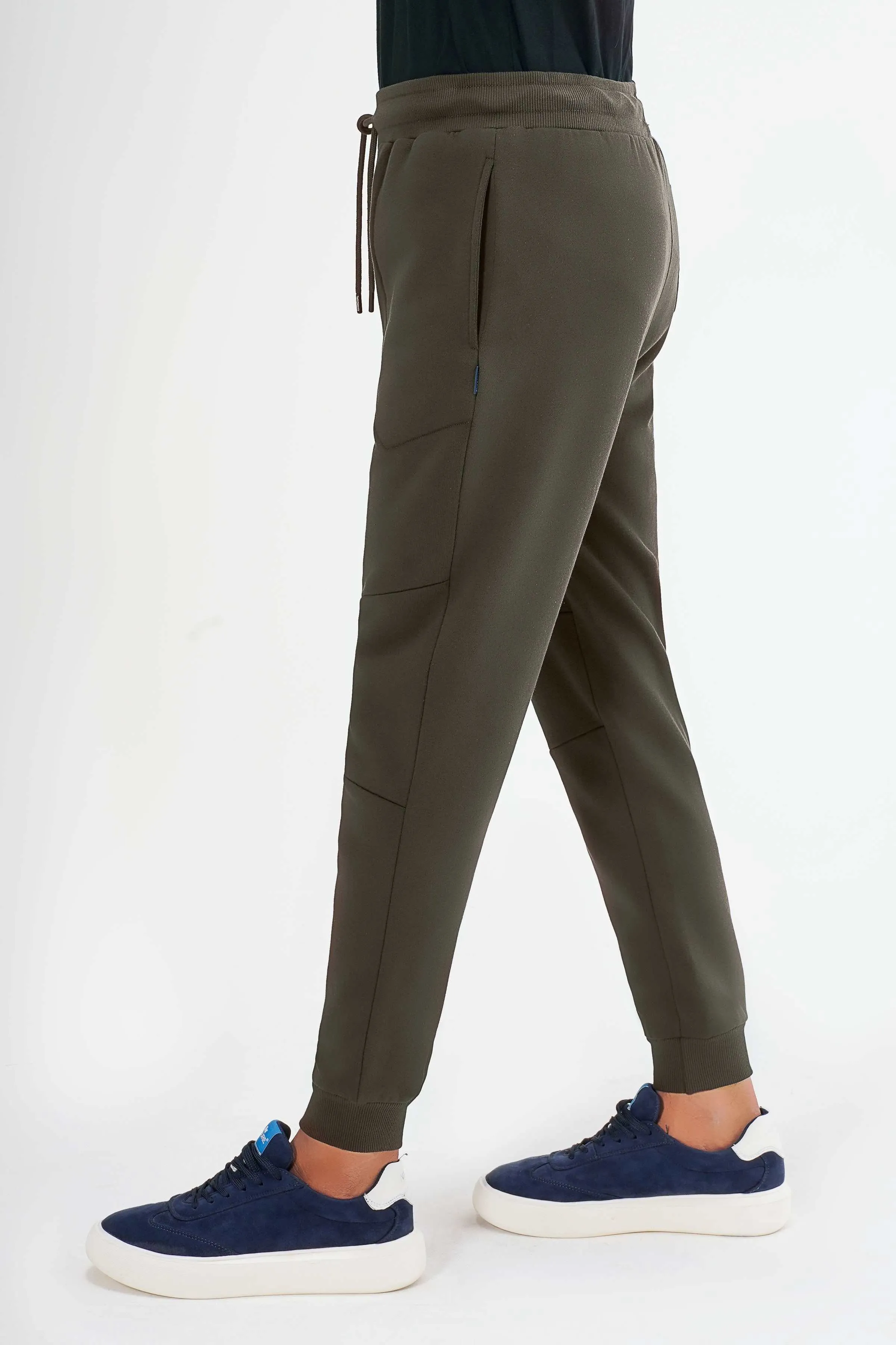 TERRY FLEECE JOGGER TROUSER DARK OLIVE