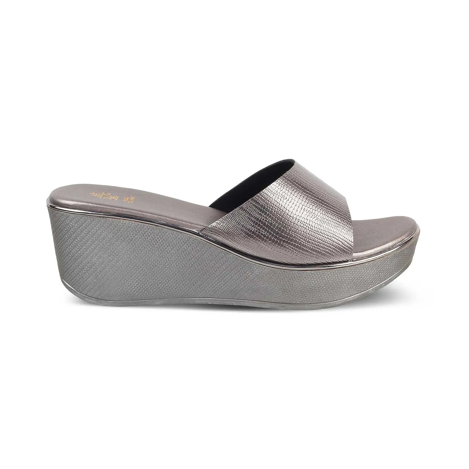 The San Pewter Women's Dress Wedge Sandals Tresmode