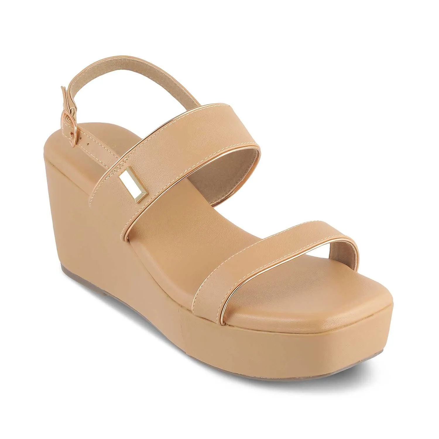 The Tometeor Beige Women's Dress Wedge Sandals Tresmode