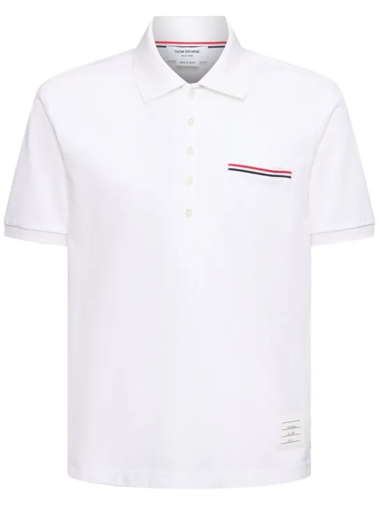 Thom Browne   Mercerized cotton piquet polo 