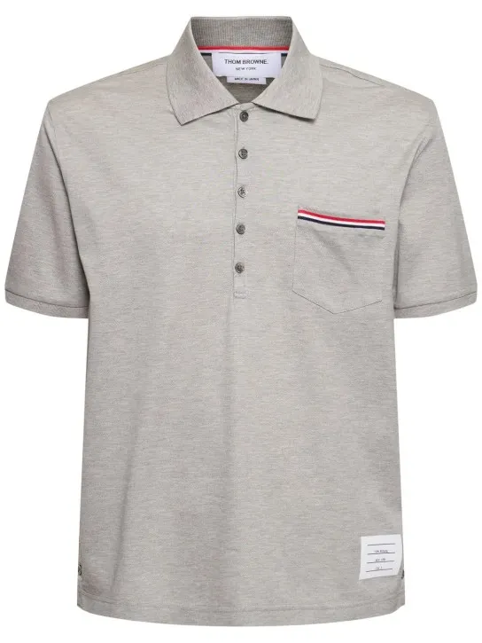 Thom Browne   Mercerized cotton piquet polo 