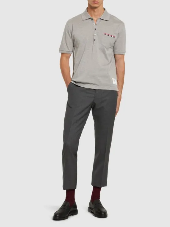 Thom Browne   Mercerized cotton piquet polo 