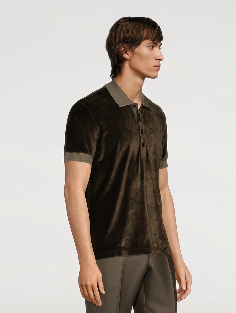 TOM FORD Liquid Velour Polo Shirt