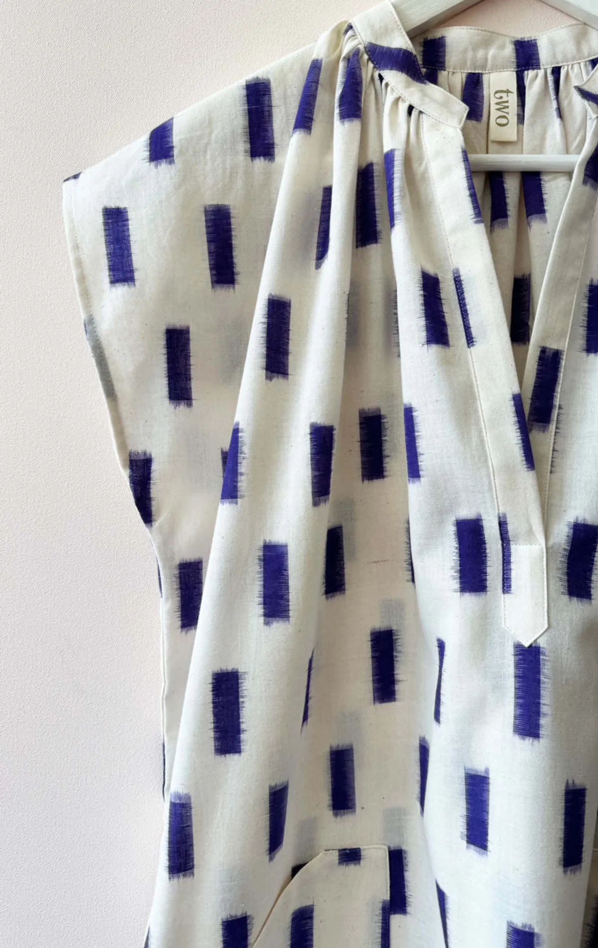 Tunic - White/Purple Ikat