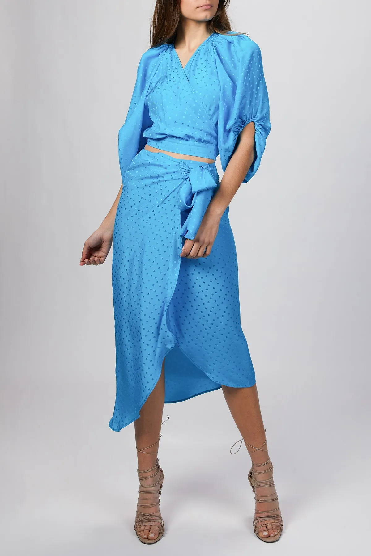 TURQUOISE JACQUARD SKIRT