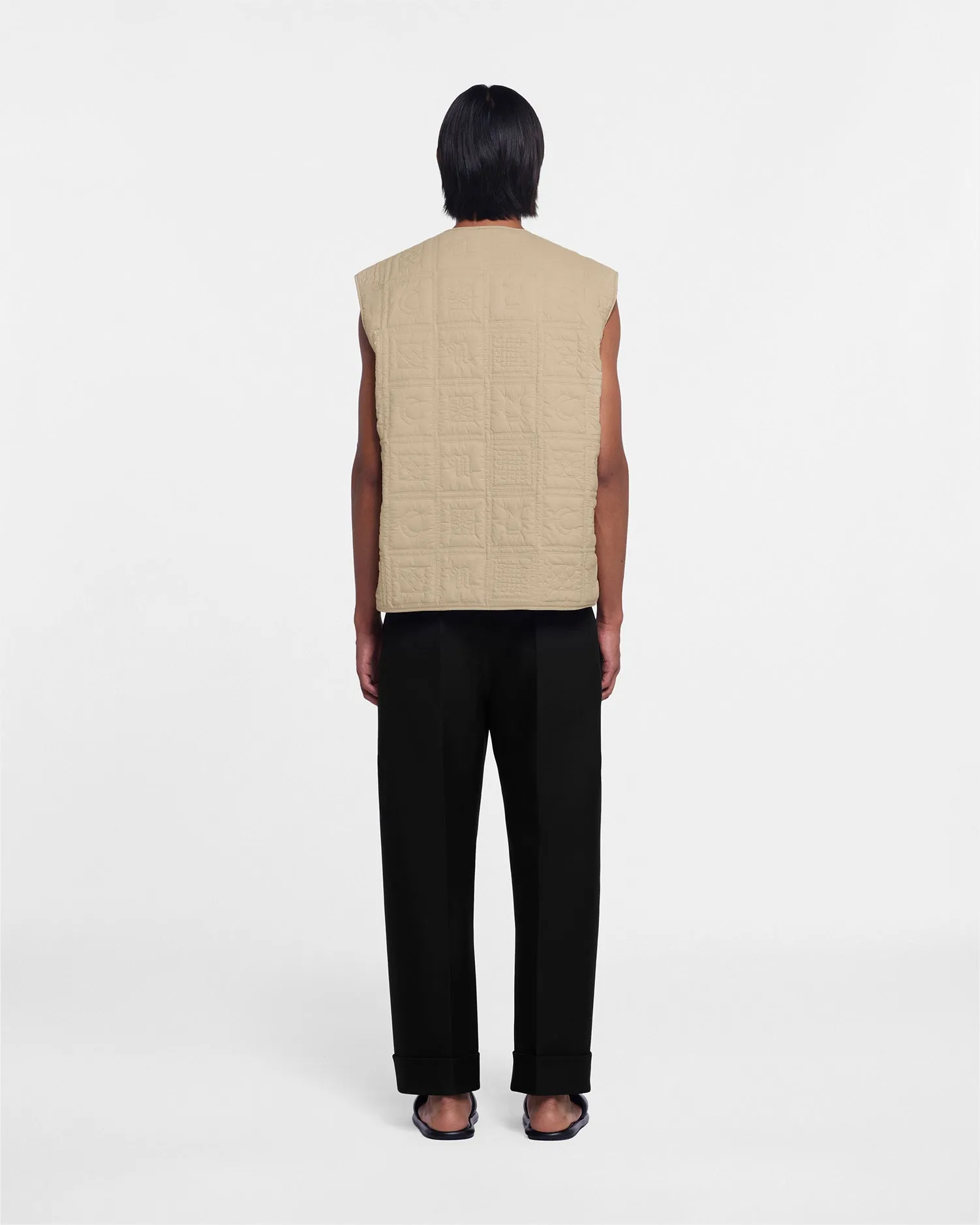 Tymen - Quilted Tech Poplin Vest - Pebble