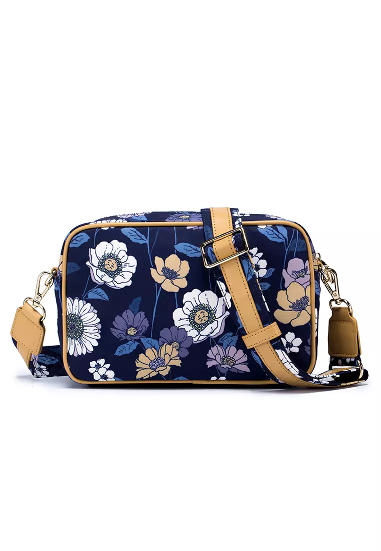 ULA ULA ULA ULA Blossom Morning Cross Body Bag with Leather Trim (RFID Pocket Inside)