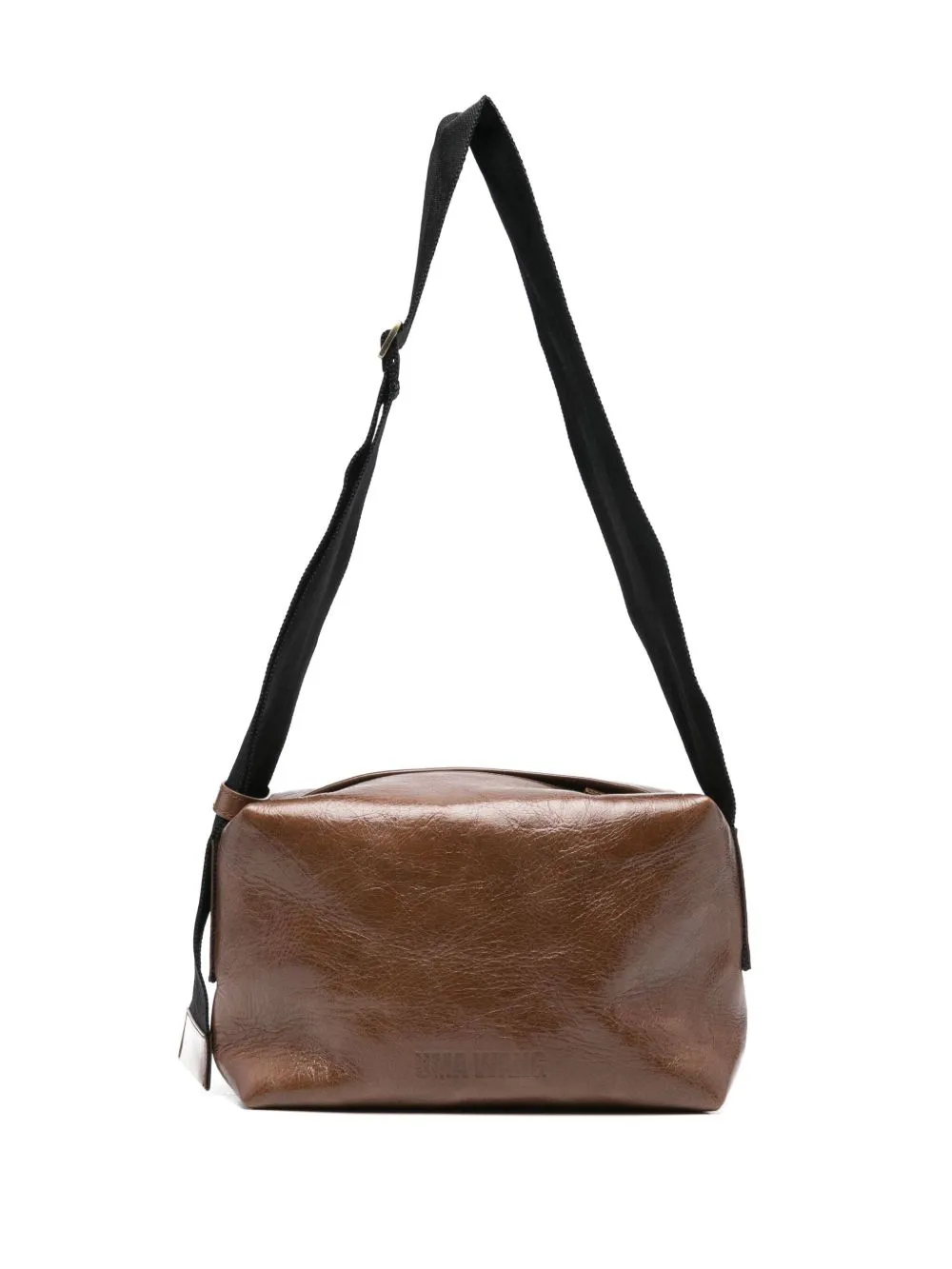 Uma Wang logo-debossed shoulder bag - Brown