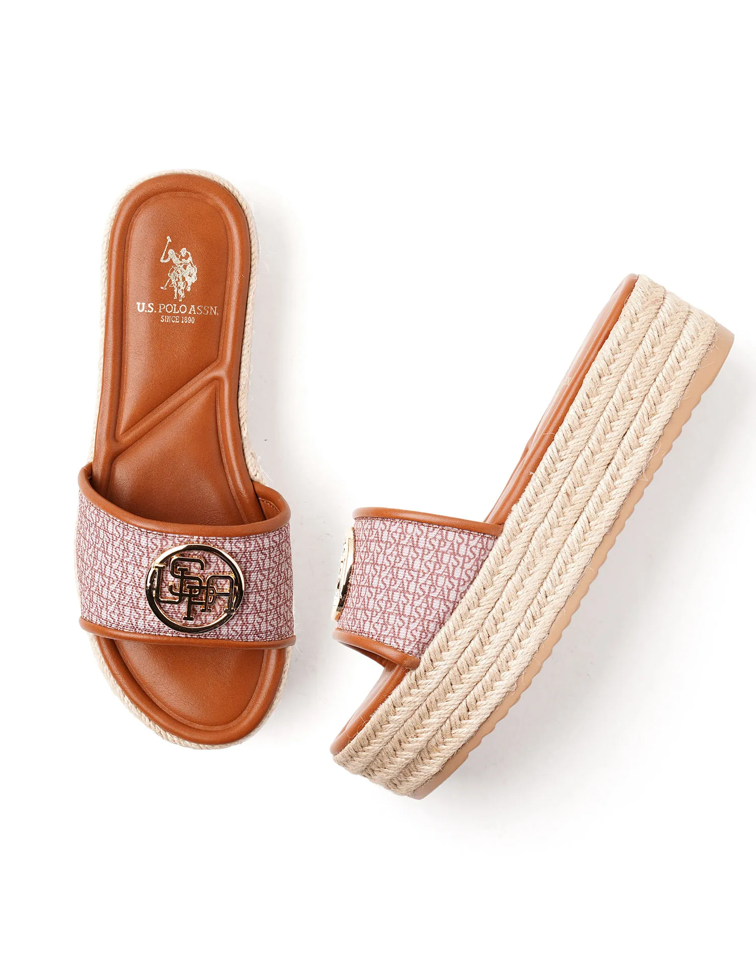 U.S. Polo Assn. Monogram Vamp Strap Cristina Sandals