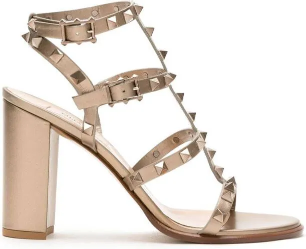 Valentino Garavani Rockstud 90mm ankle-strap sandals Gold