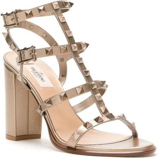 Valentino Garavani Rockstud 90mm ankle-strap sandals Gold