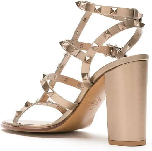 Valentino Garavani Rockstud 90mm ankle-strap sandals Gold