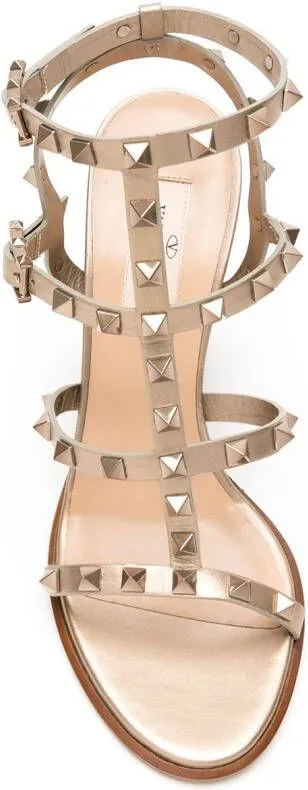 Valentino Garavani Rockstud 90mm ankle-strap sandals Gold