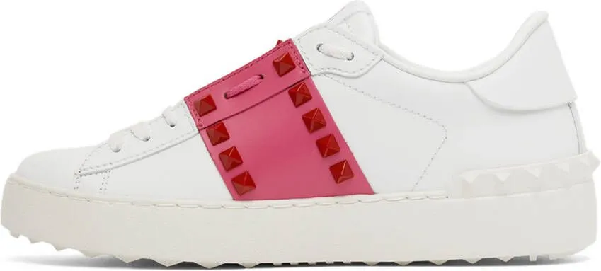 Valentino Garavani White & Pink Untitled Open Sneakers