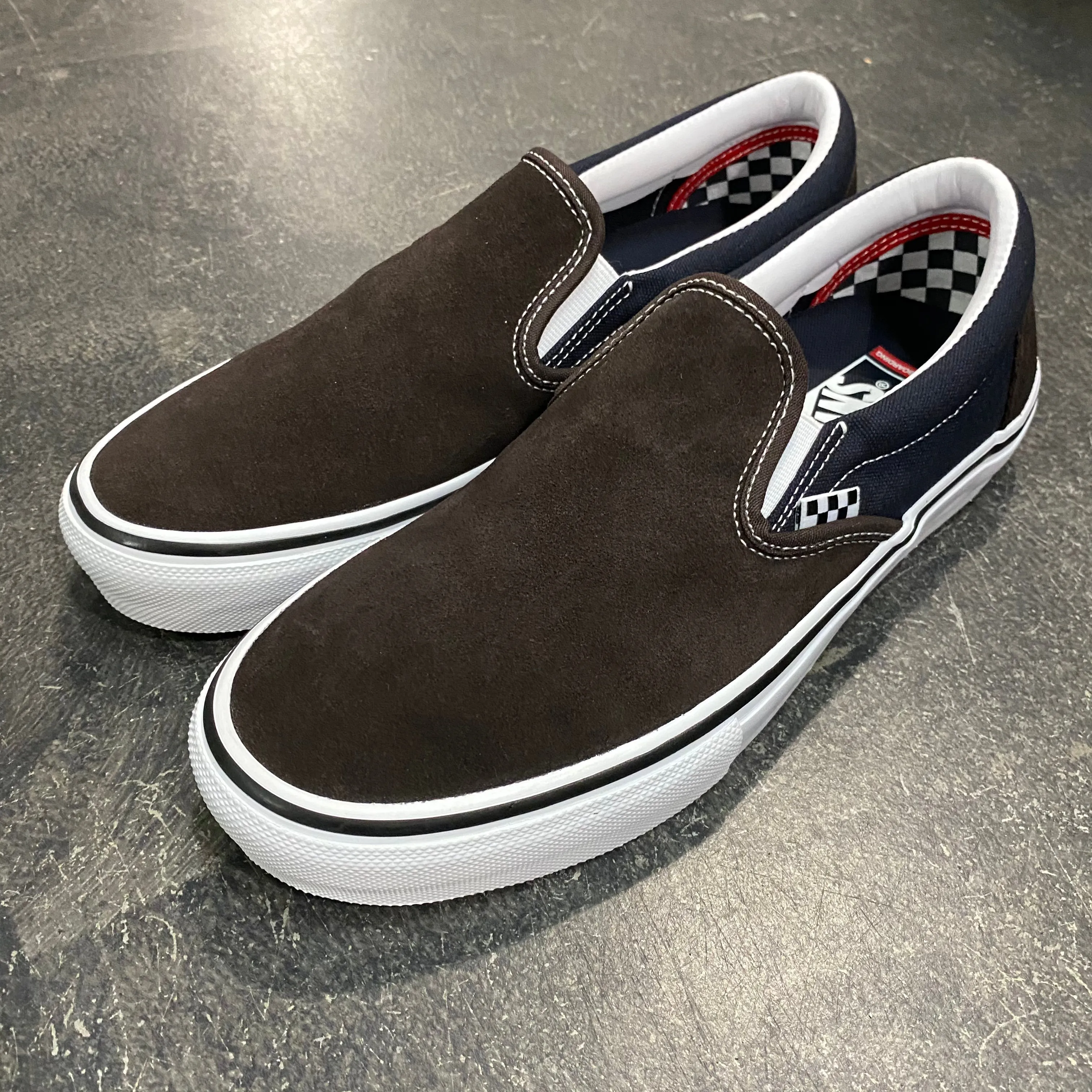 Vans Skate Slip On Dark Brown/Navy