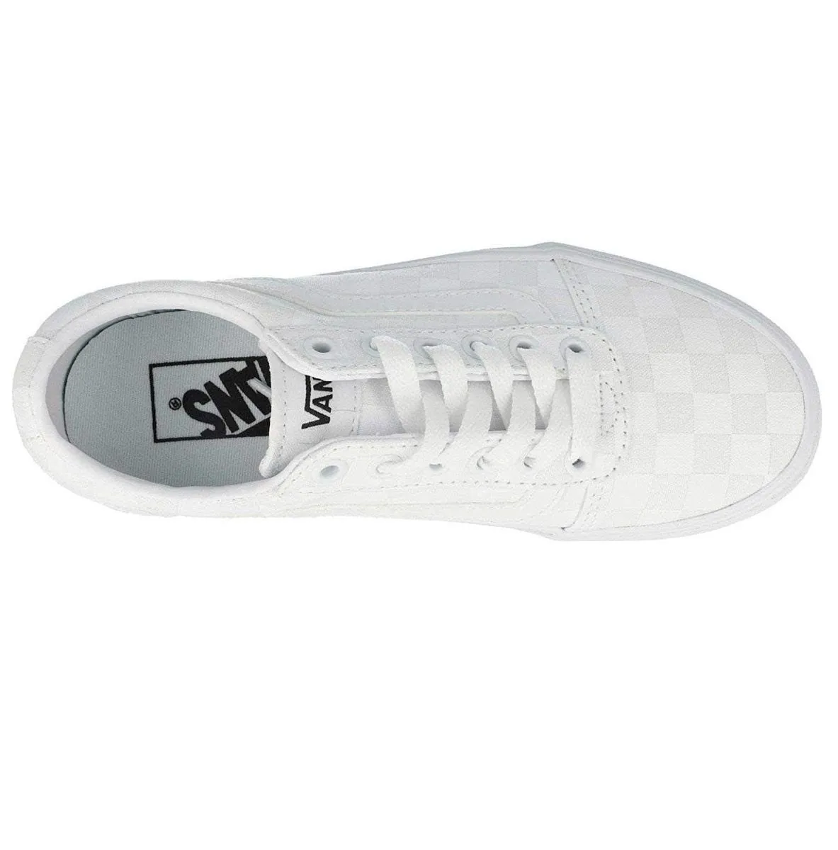 VANS Womens Ward Checkerboard Trainers White/White