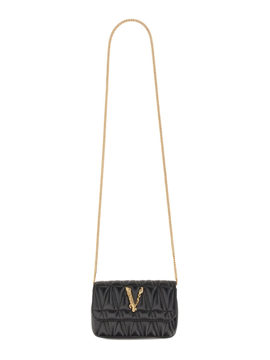 VERSACE    QUILTED NAPPA LEATHER VIRTUS BAG