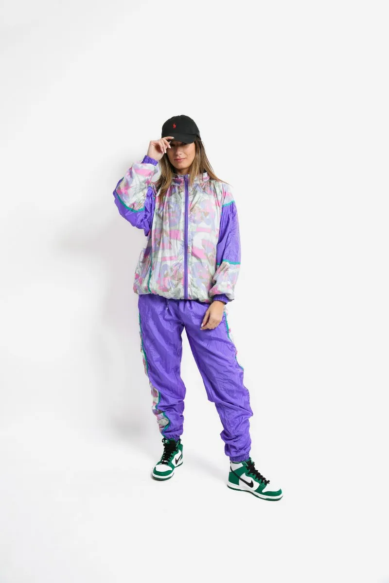 Vintage 80s tracksuit set purple pink