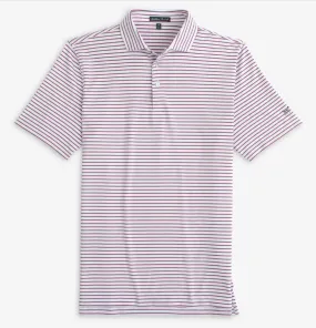 White Crimson Grey Staduim Stipe Polo