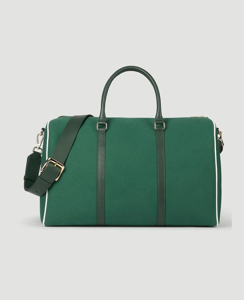 Wimbledon Leather & Canvas Weekend Bag - Botanical