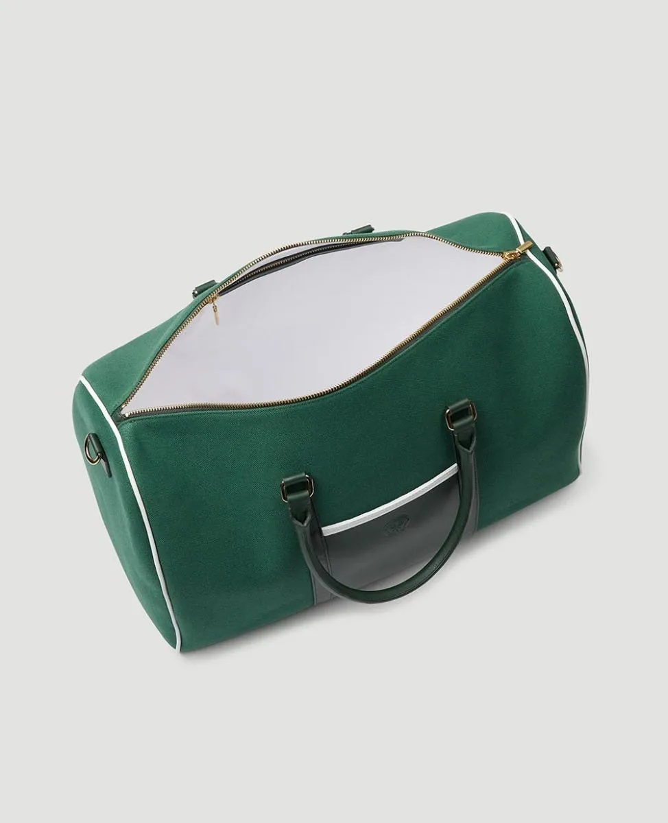 Wimbledon Leather & Canvas Weekend Bag - Botanical