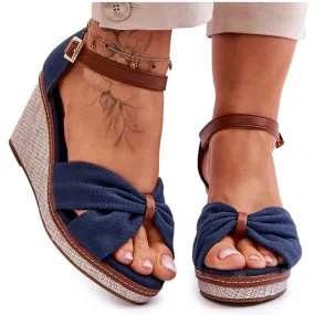 Women's Wedge Sandals Navy Blue Daphne