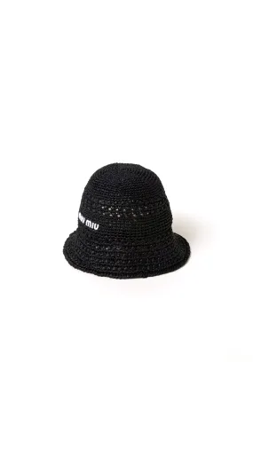 Woven Fabric Hat - Black