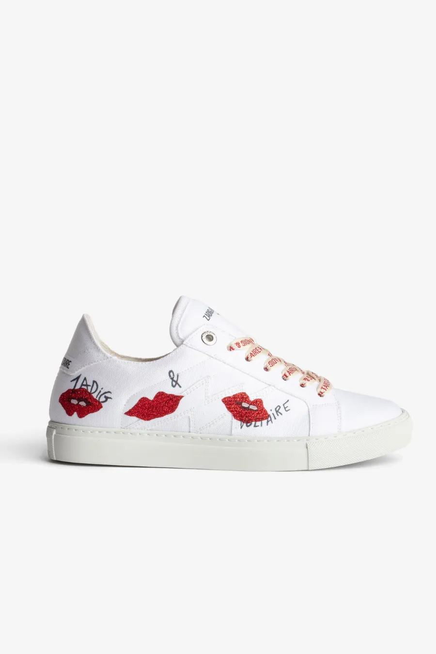 Zadig And Voltaire La Flash Lips Sneakers Blanc